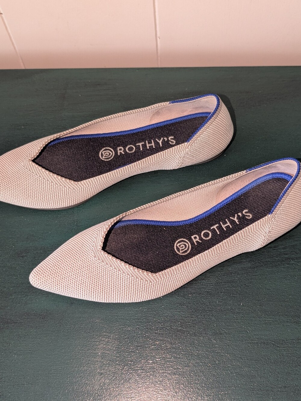 Rare Vintage Rothy's The Point Flax Birdseye Gray Cream No-Code Size W8